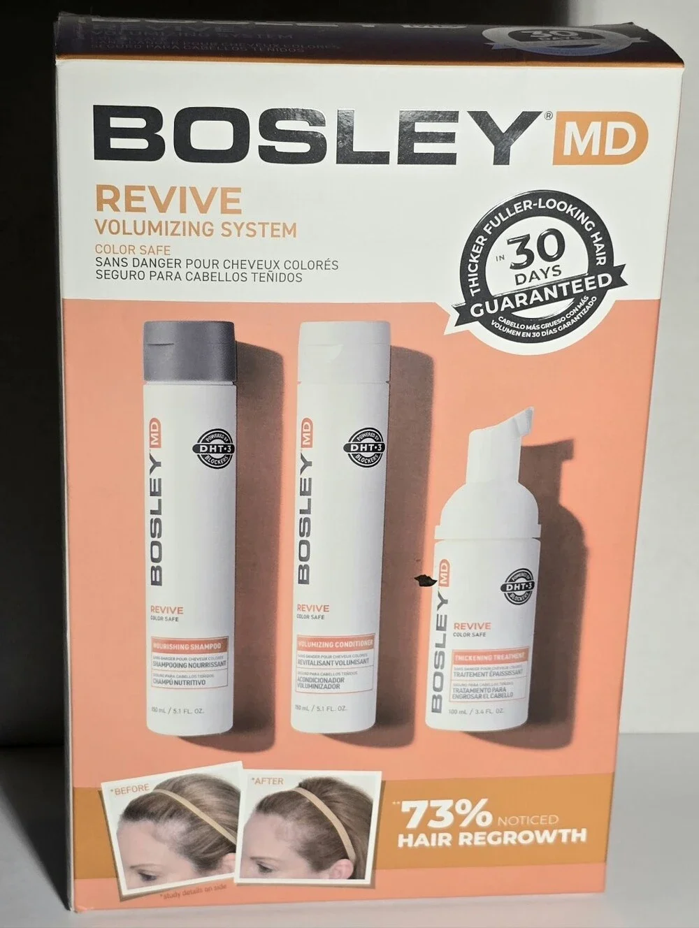 Bosley MD Revive Volumizing System, Shampoo, Conditioner, Treatment
